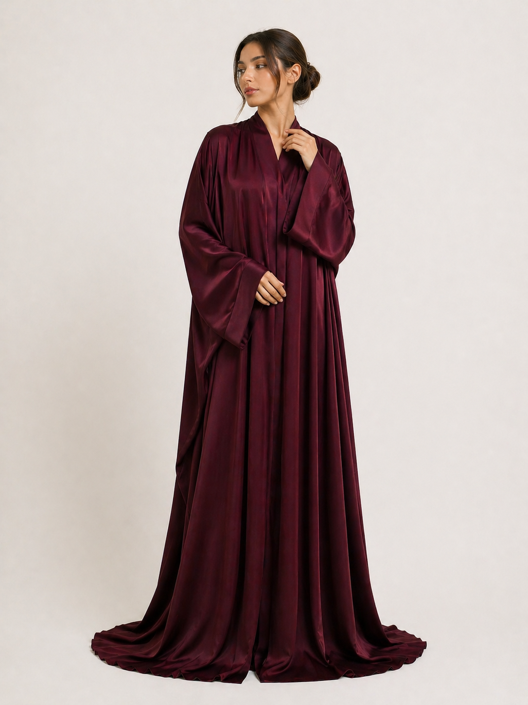 Burgundy Batwing Abaya Set | Rumman by NISA Large/ X Large Burgundy Batwing Abaya Set | Rumman by NISA Large/ X Large