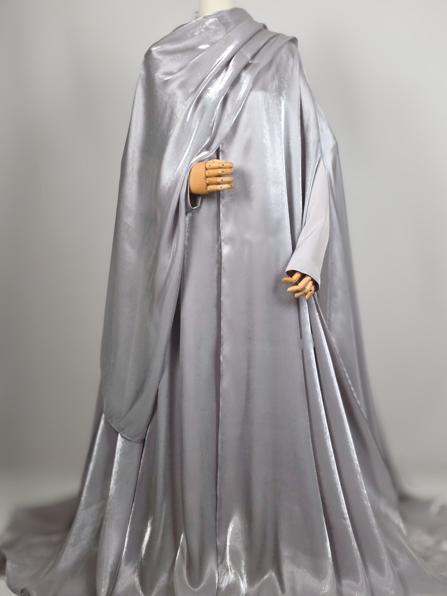 Silver 3-Piece Formal Abaya Set  | Aure by NISA