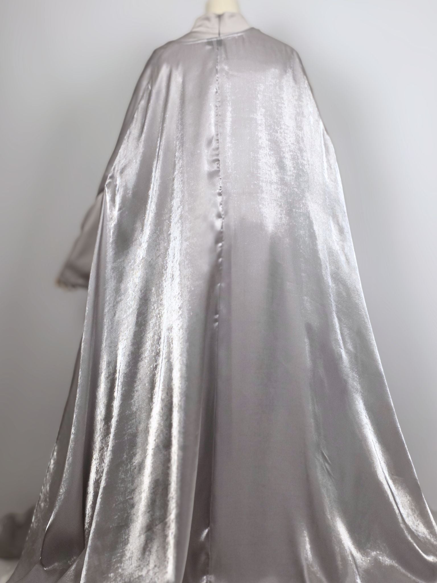 Silver 3-Piece Formal Abaya Set  | Aure by NISA