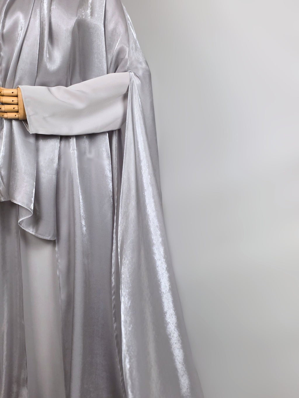 Silver 3-Piece Formal Abaya Set  | Aure by NISA