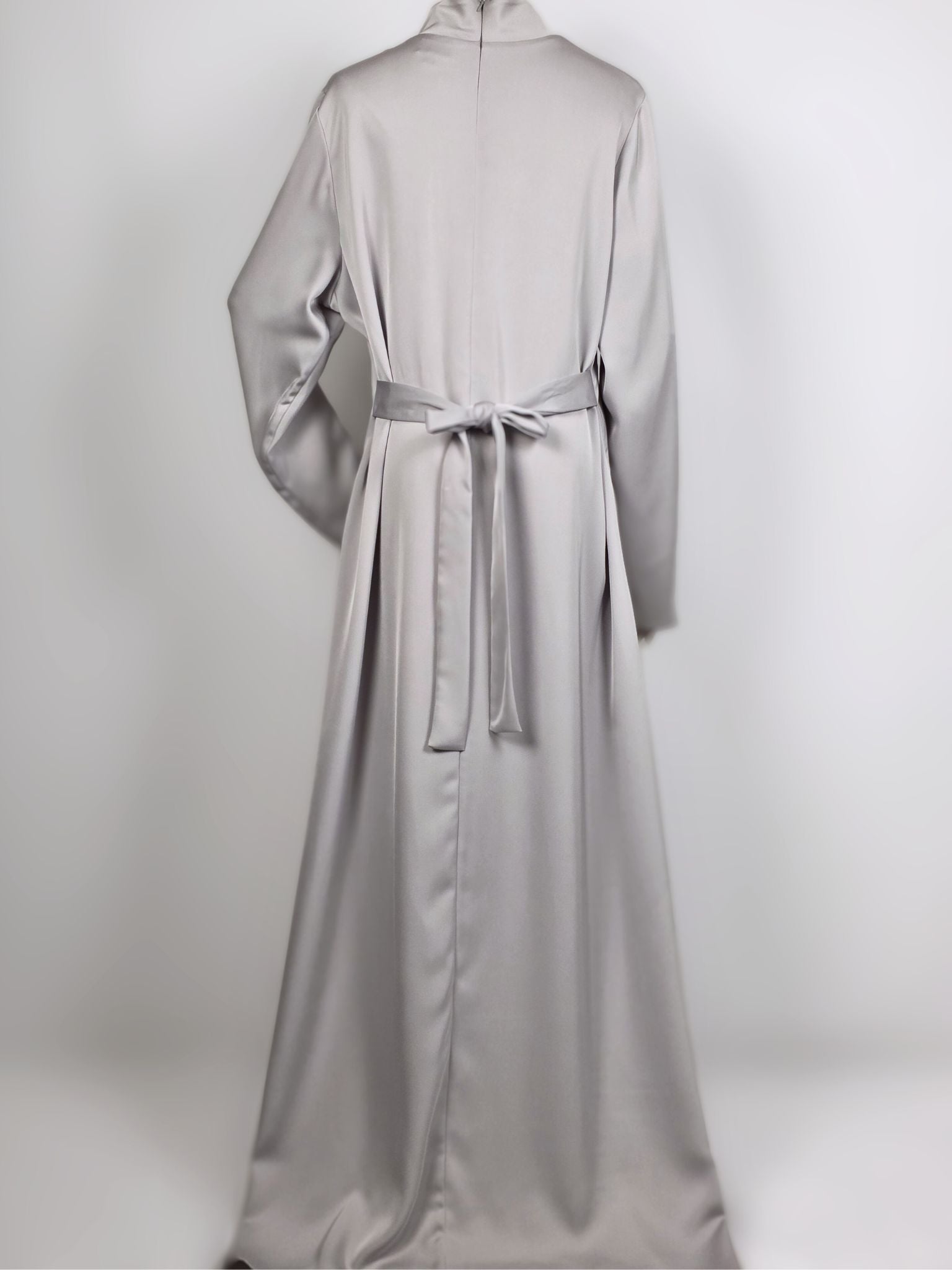 Silver 3-Piece Formal Abaya Set  | Aure by NISA