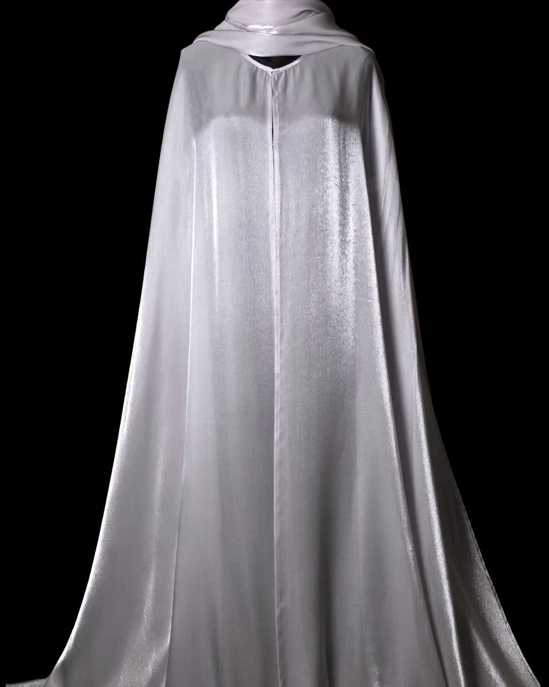 Silver 3-Piece Formal Abaya Set  | Aure by NISA