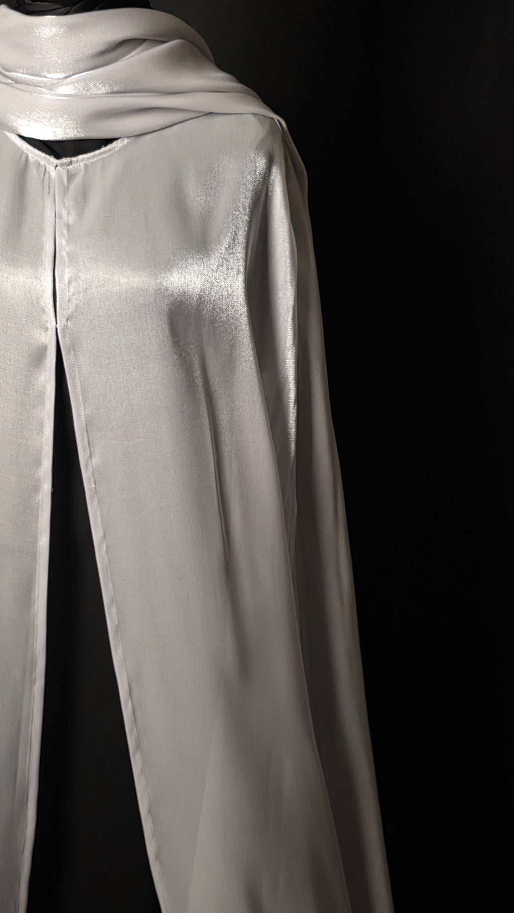 Silver Cape Abaya Set (2-Piece) | Aure by NISA