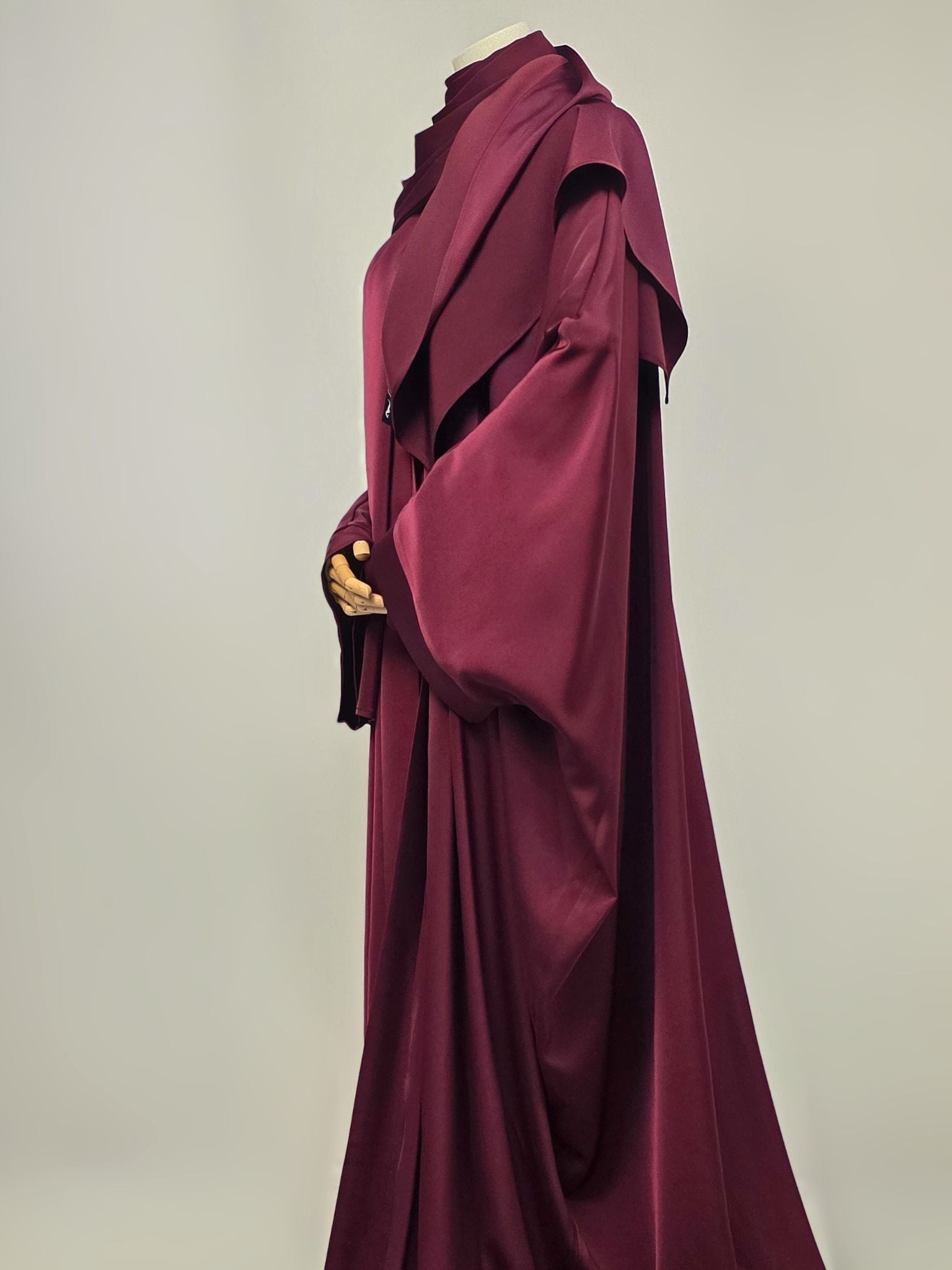 Burgundy Batwing Abaya Set | Rumman by NISA