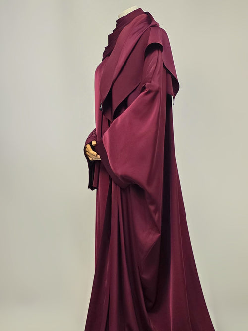Burgundy Batwing Abaya Set | Rumman by NISA