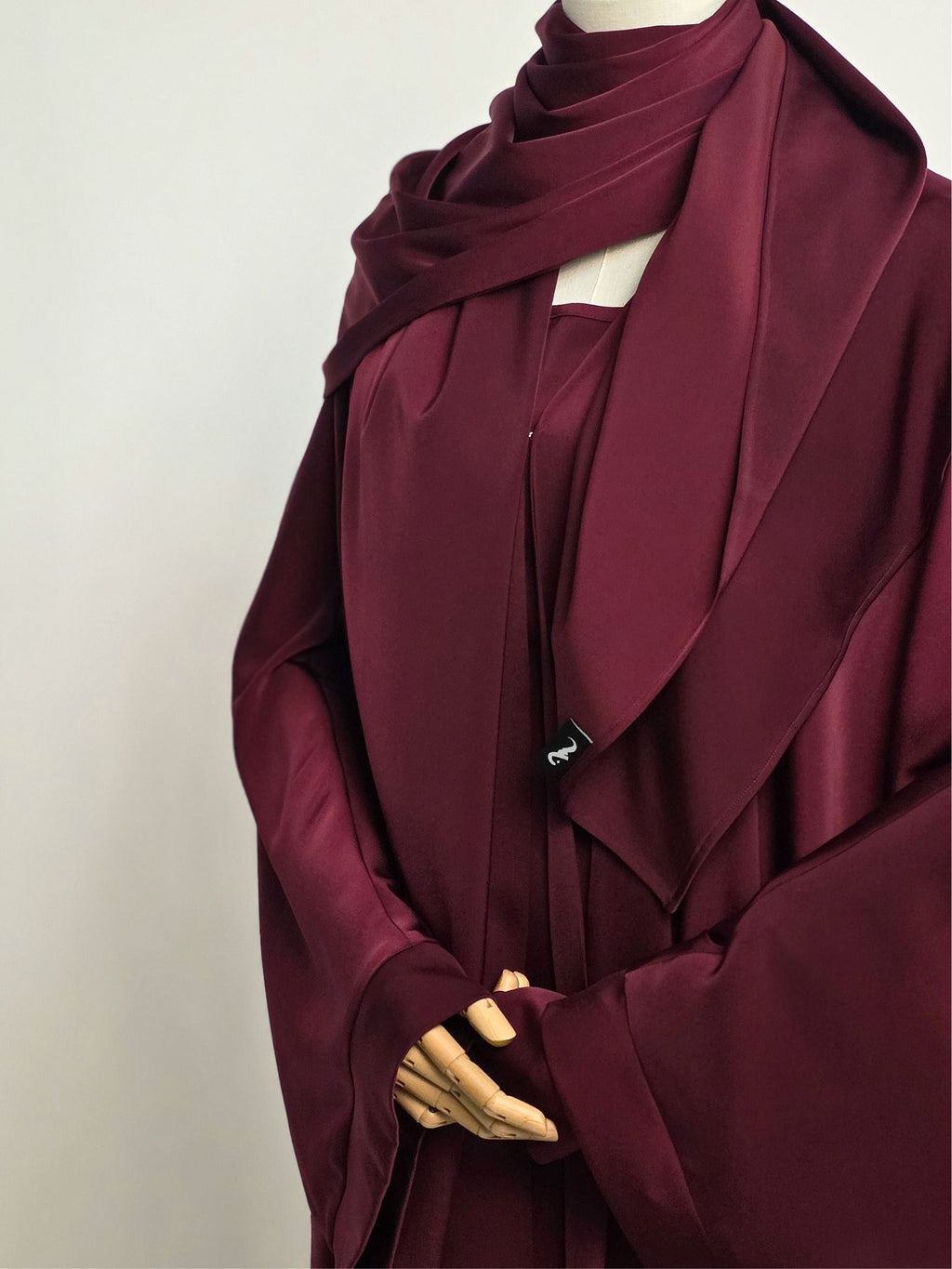 Burgundy Batwing Abaya Set | Rumman by NISA