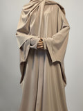 Beige Batwing Abaya Set | Safhah by NISA
