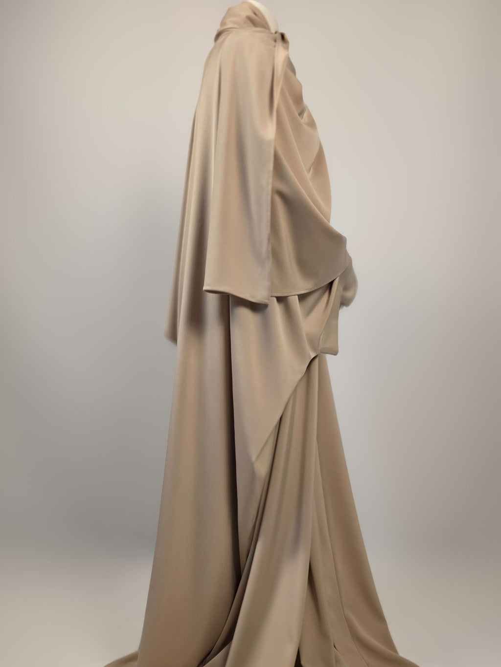 Beige Batwing Abaya Set | Safhah by NISA