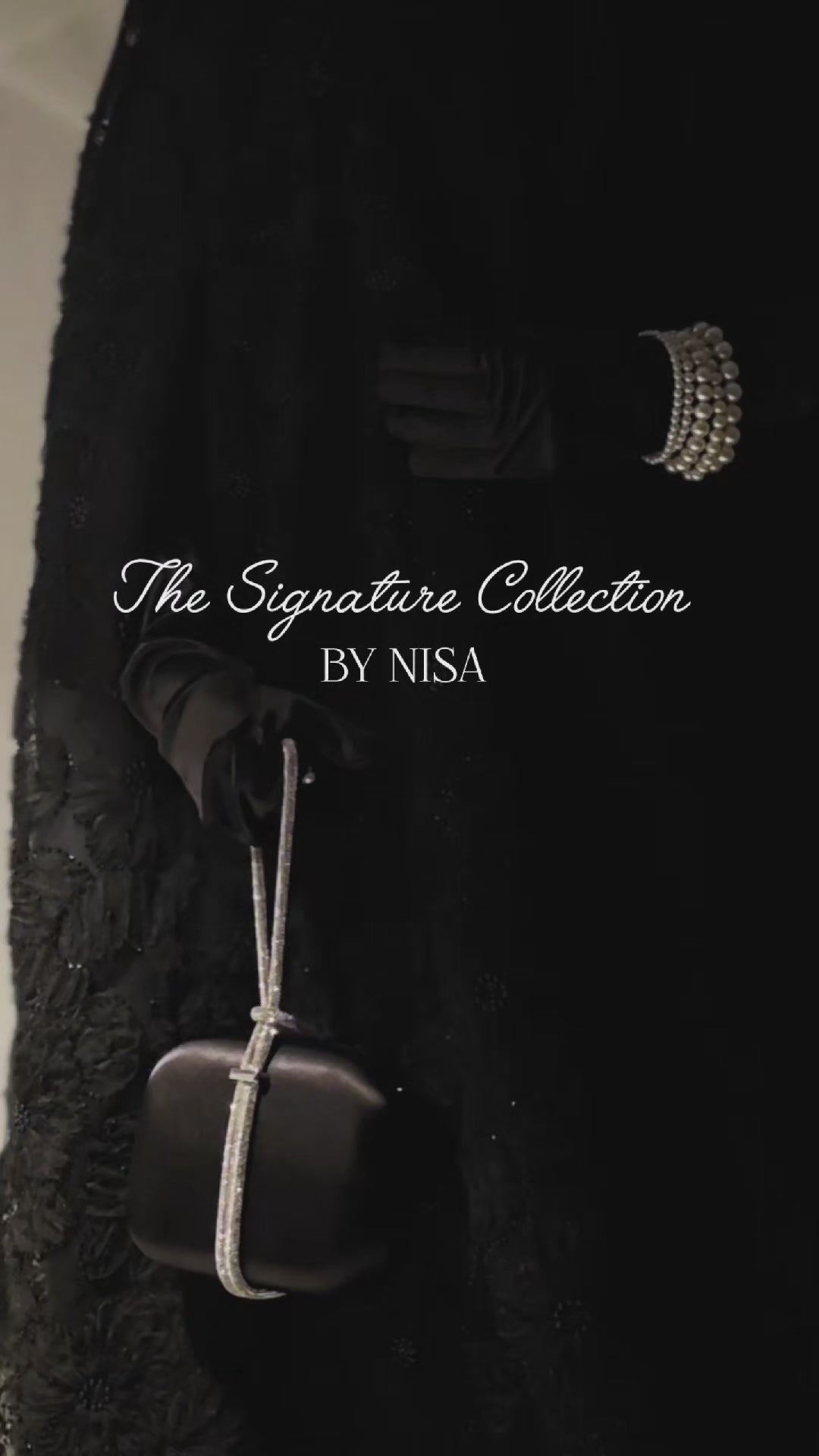 Black Beaded Lace Cape Abaya | Noir by NISA