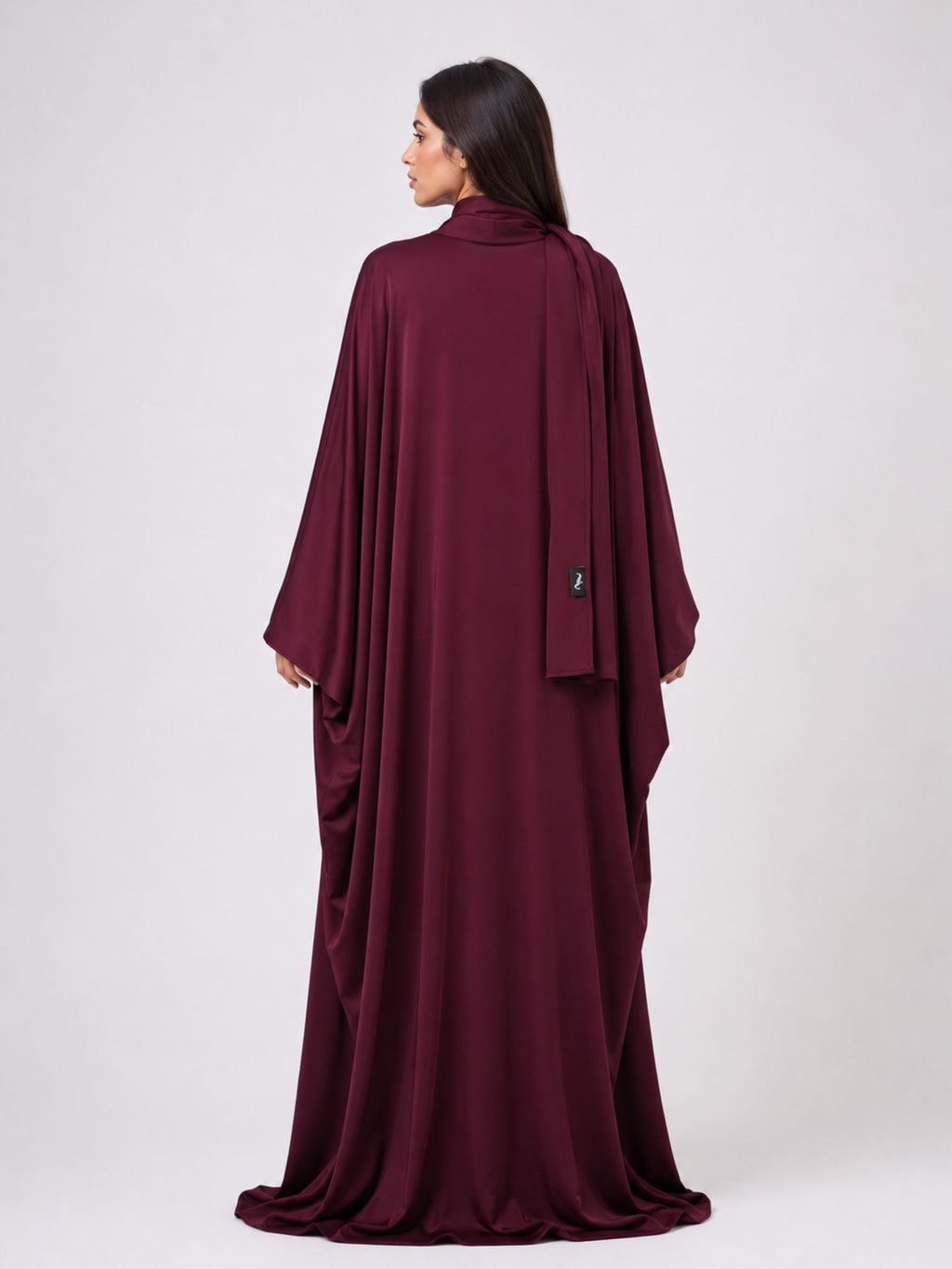 Burgundy Batwing Abaya Set | Rumman by NISA