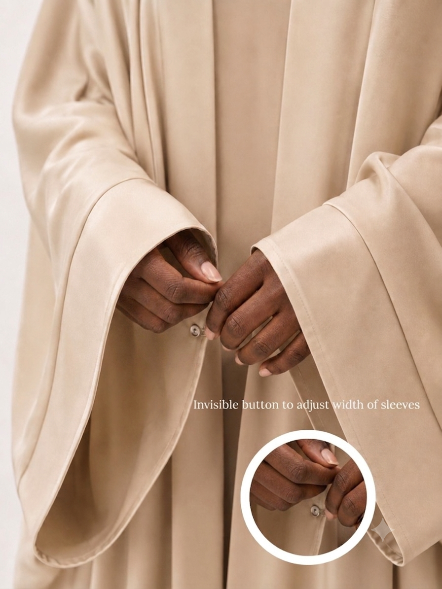 Beige Batwing Abaya Set | Safhah by NISA