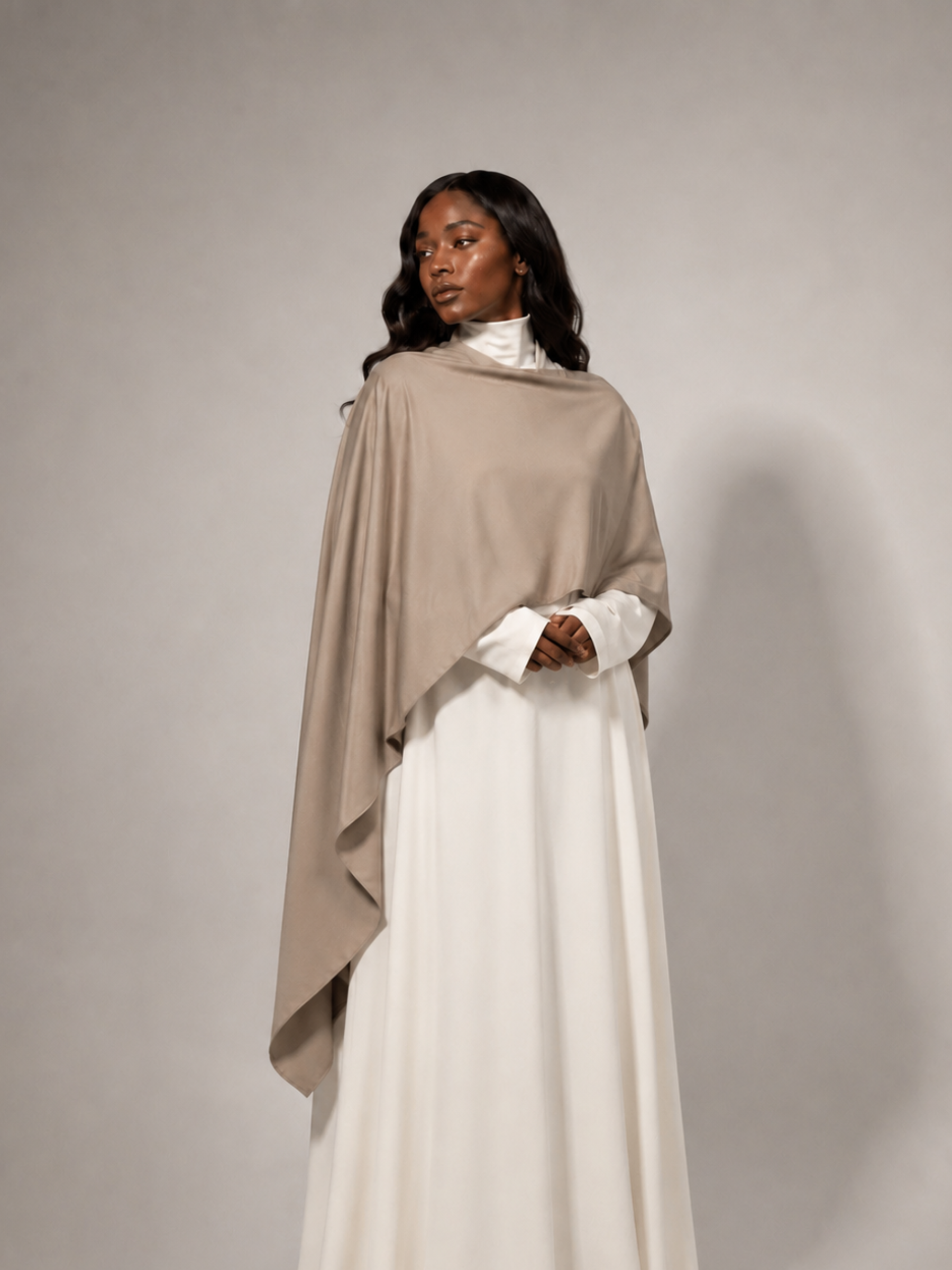 Beige Batwing Abaya Set | Safhah by NISA