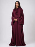 Burgundy Batwing Abaya Set | Rumman by NISA