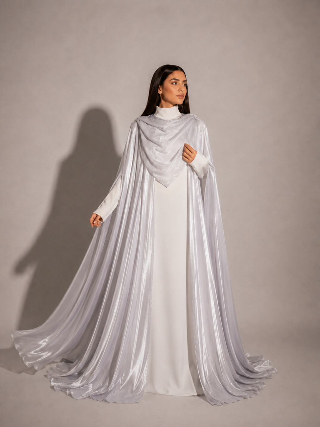 Silver Cape (2-Piece) Abaya Set | Aure by NISA