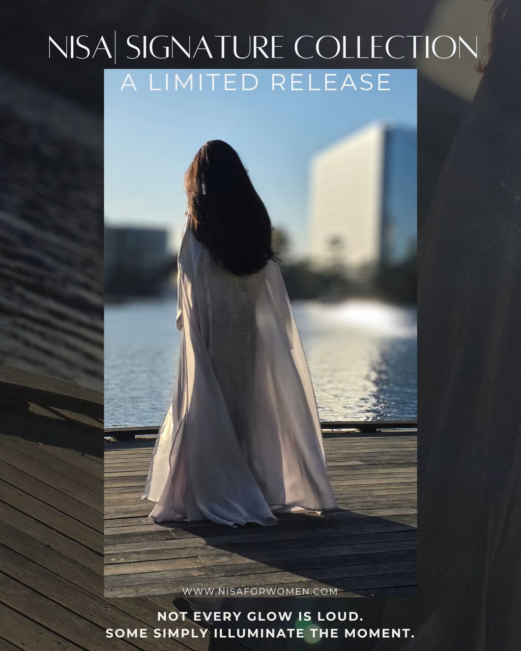 Silver 3-Piece Formal Abaya Set  | Aure by NISA