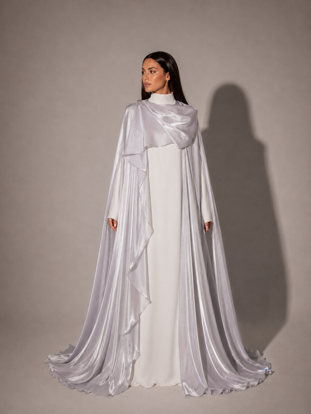 Silver Cape (2-Piece) Abaya Set | Aure by NISA