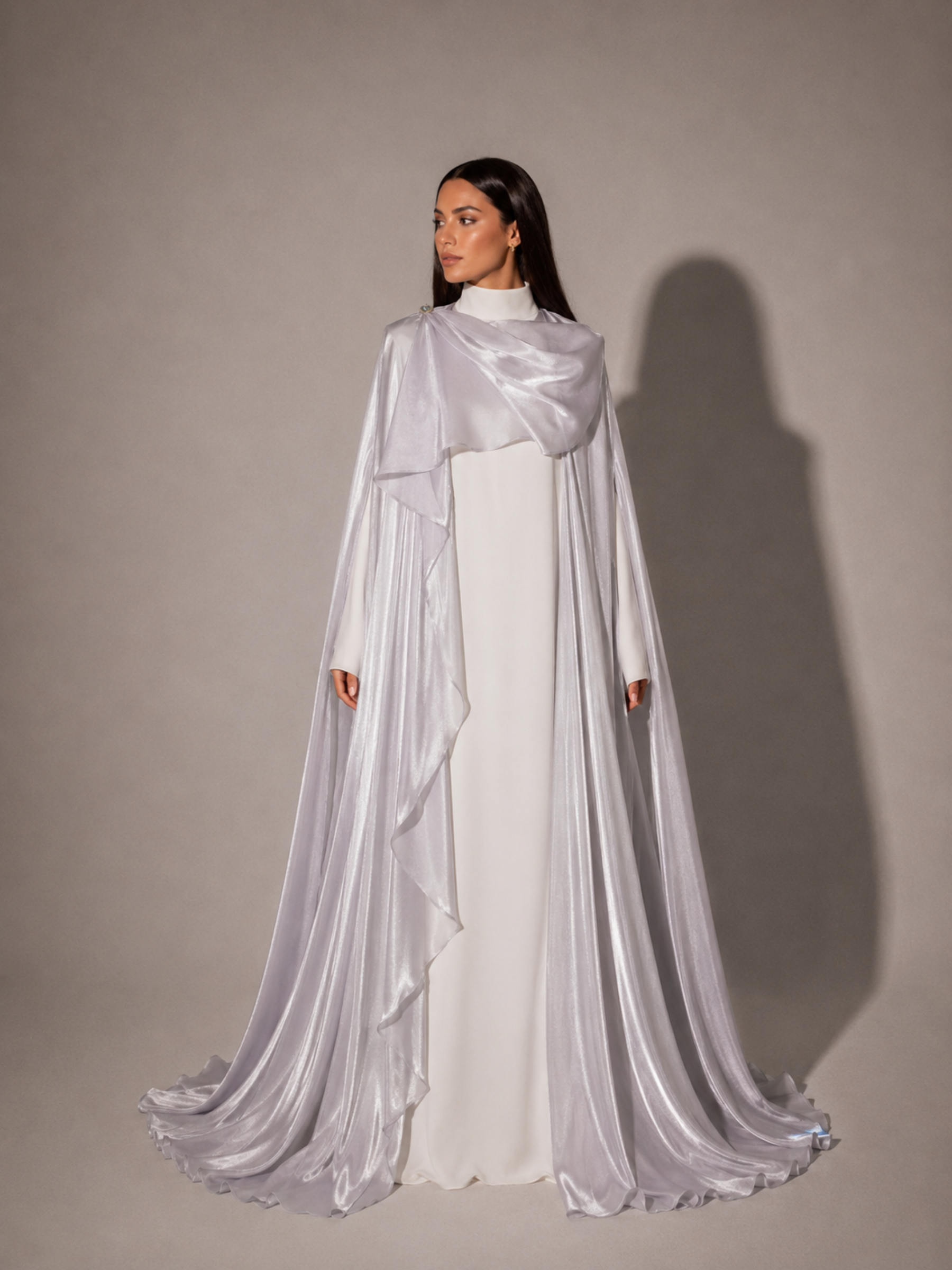 Silver Cape (2-Piece) Abaya Set | Aure by NISA