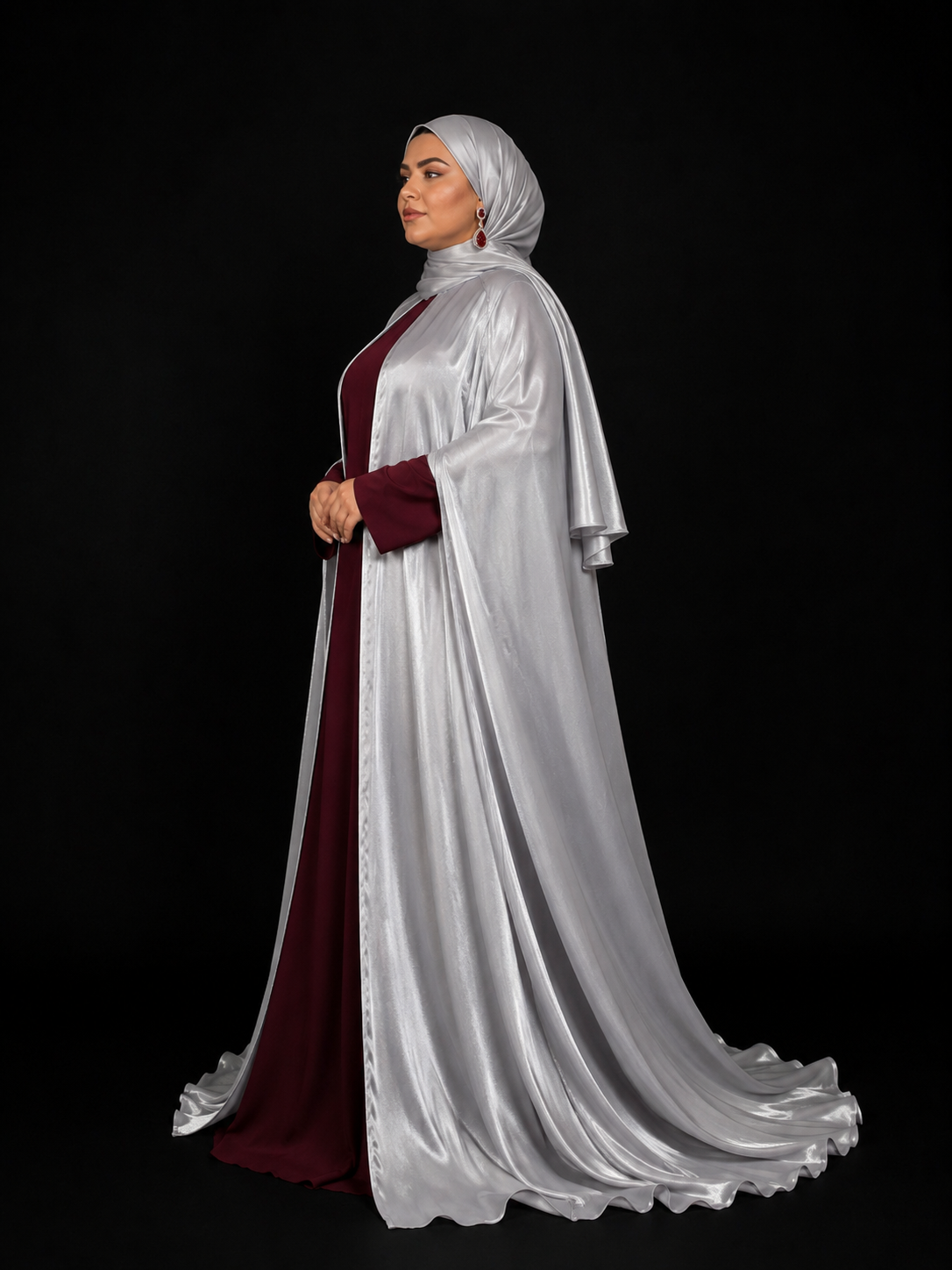 Silver Cape (2-Piece) Abaya Set | Aure by NISA