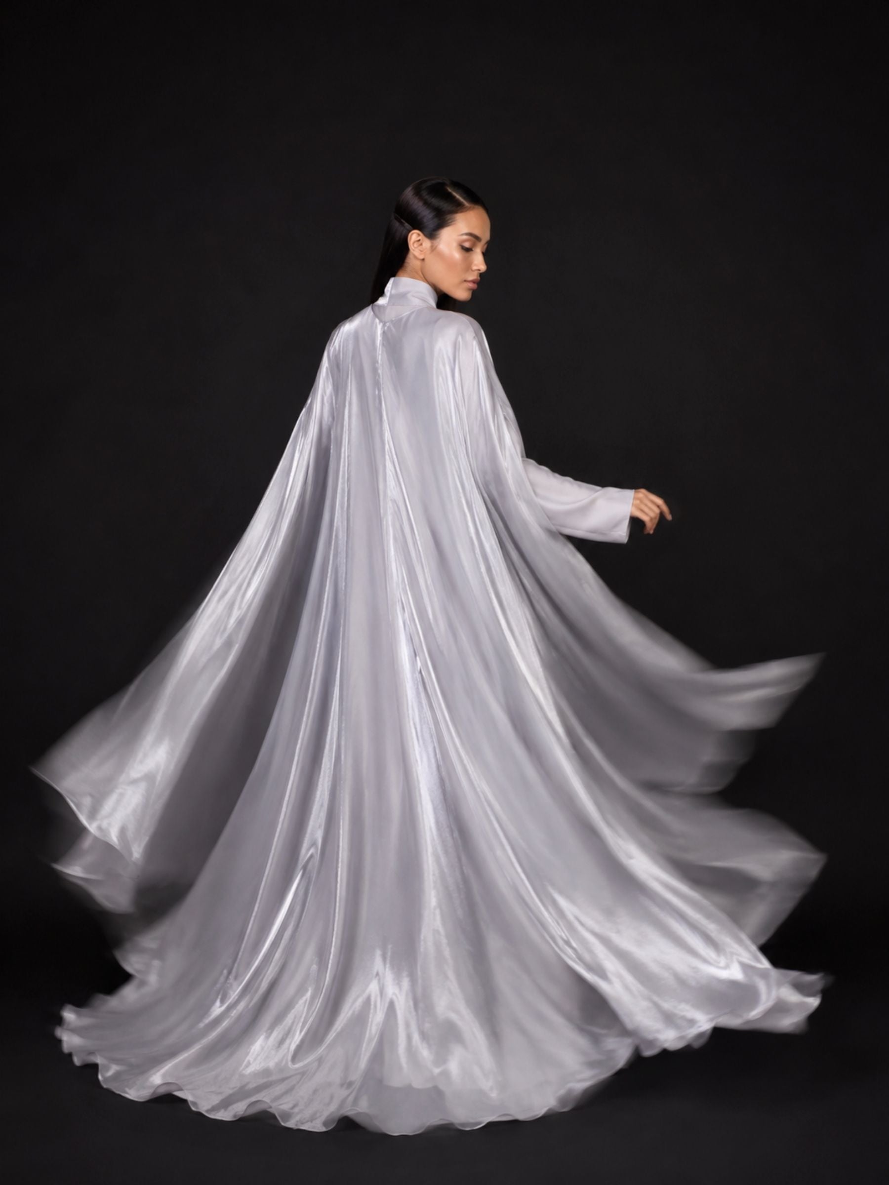 Silver Cape (2-Piece) Abaya Set | Aure by NISA
