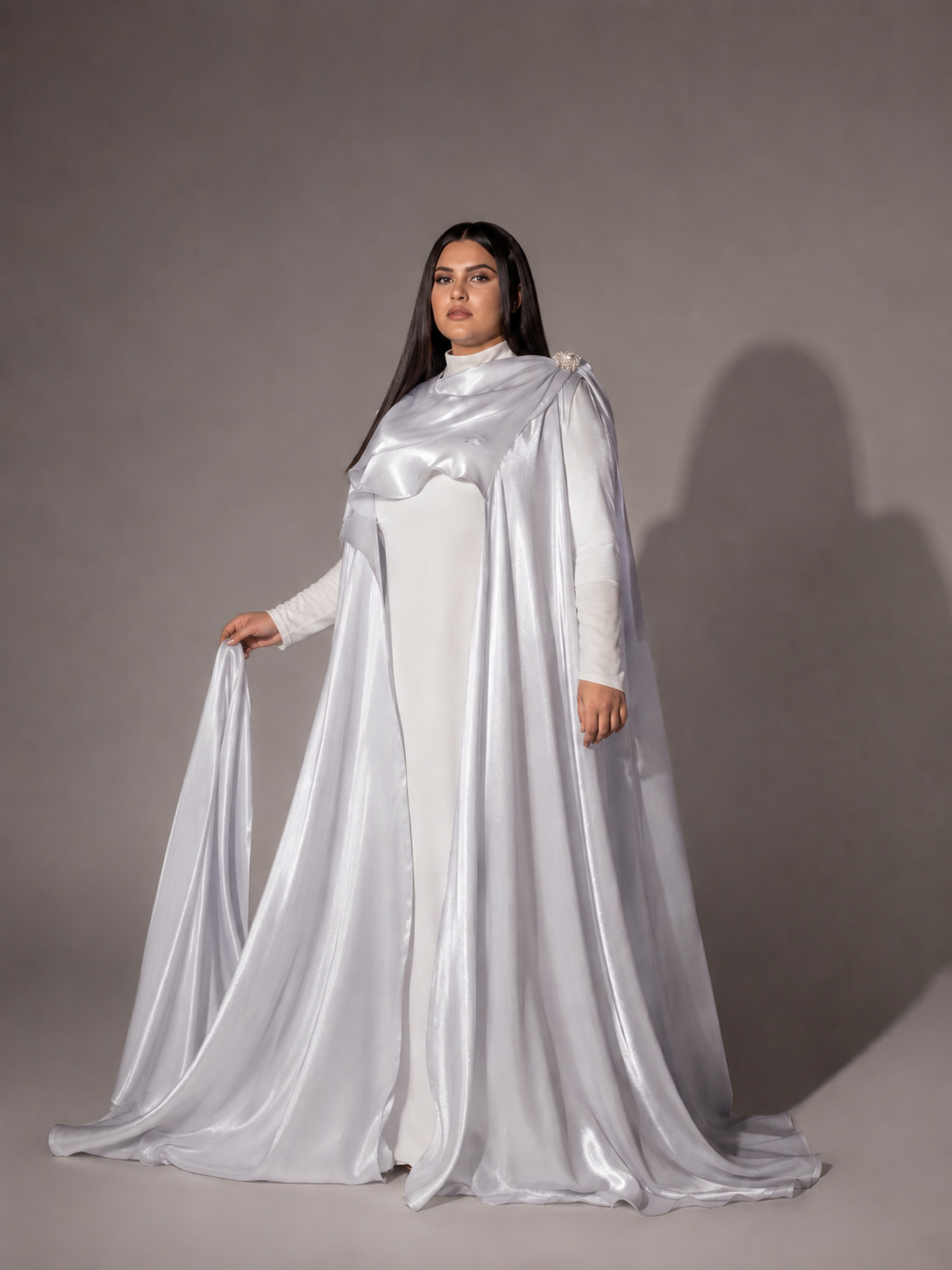 Silver Cape (2-Piece) Abaya Set | Aure by NISA