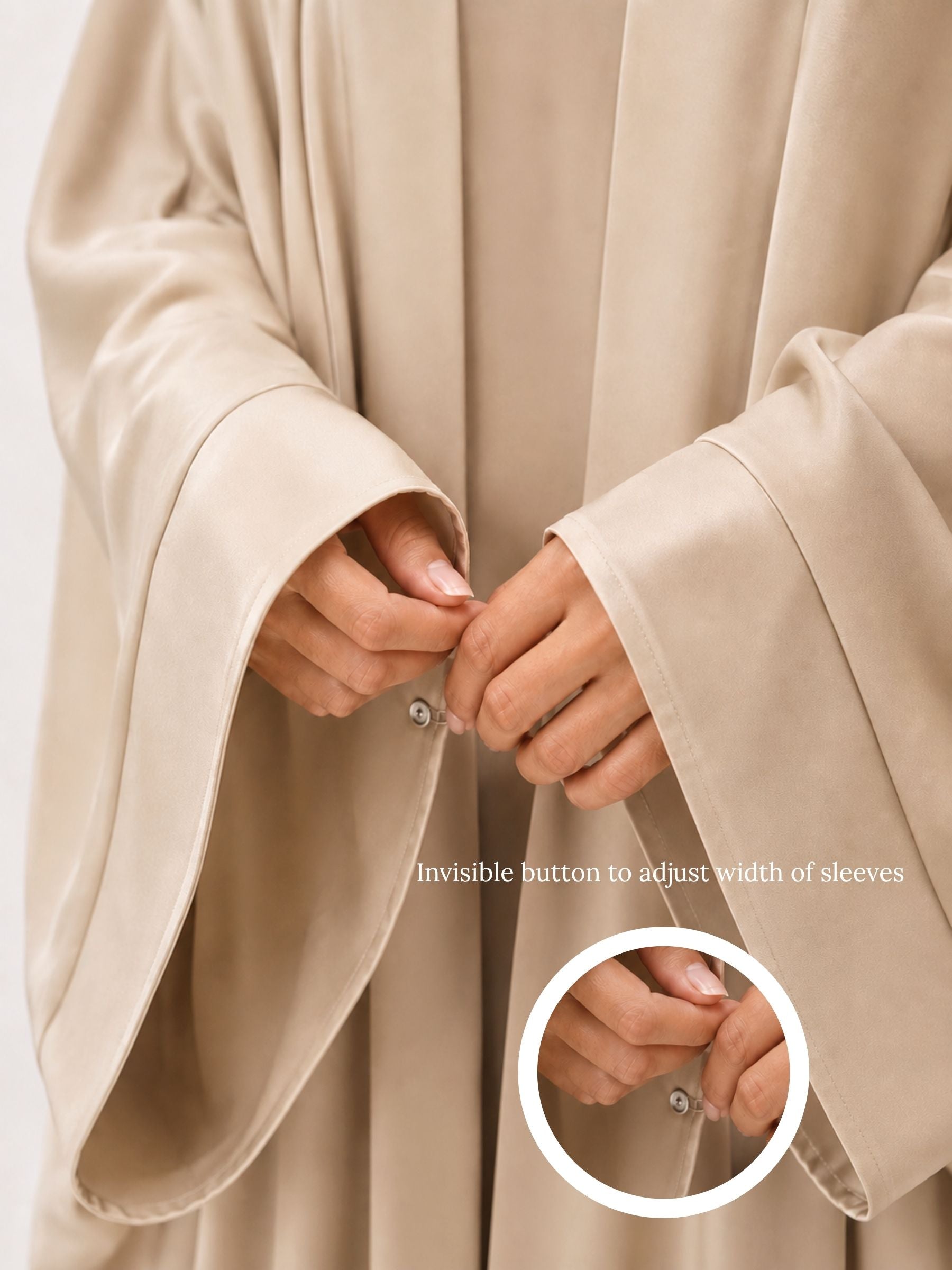 Beige Batwing Abaya Set | Safhah by NISA