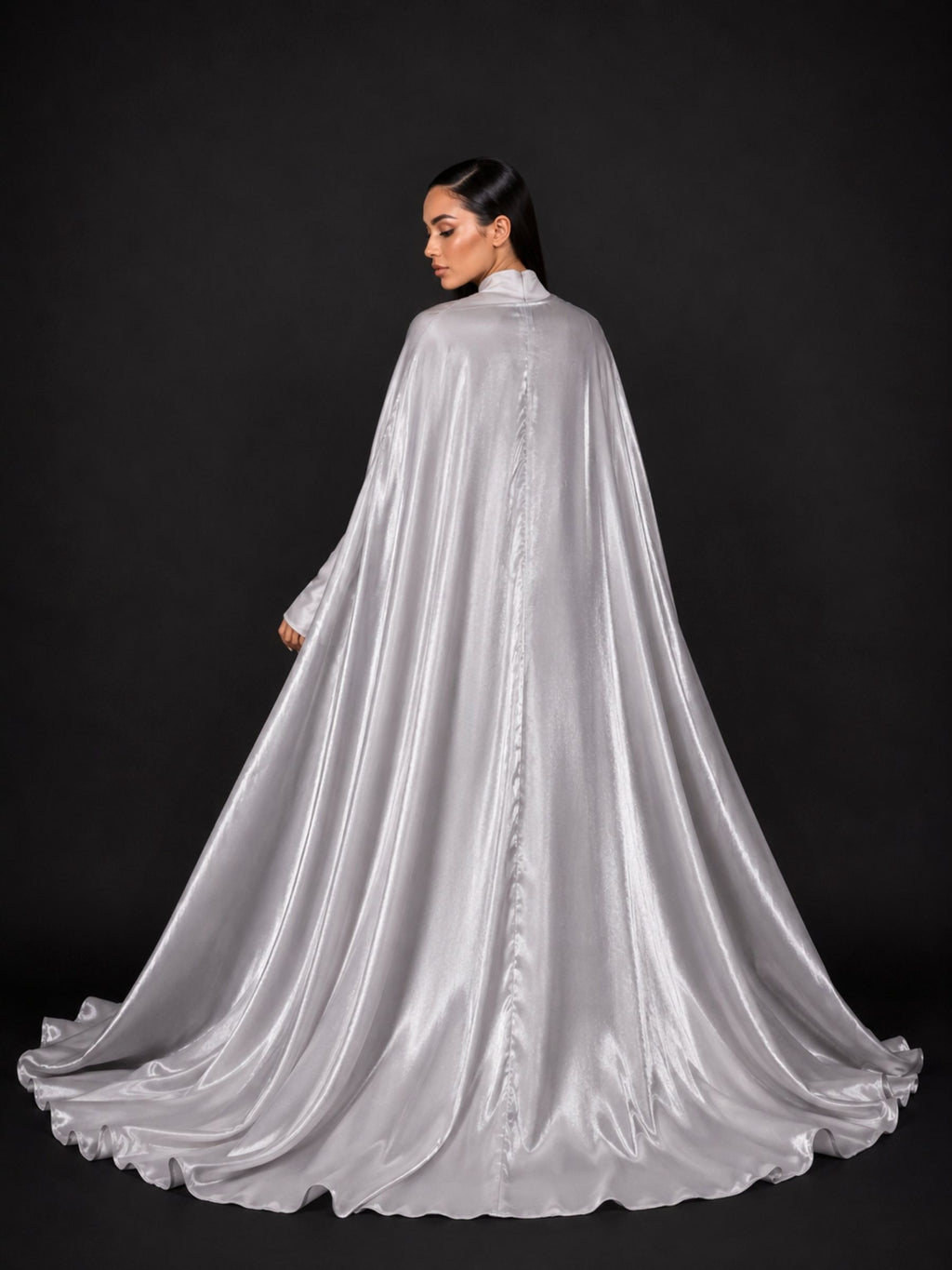 Silver 3-Piece Formal Abaya Set  | Aure by NISA