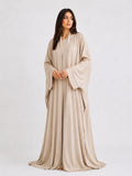 Beige Batwing Abaya Set | Safhah by NISA