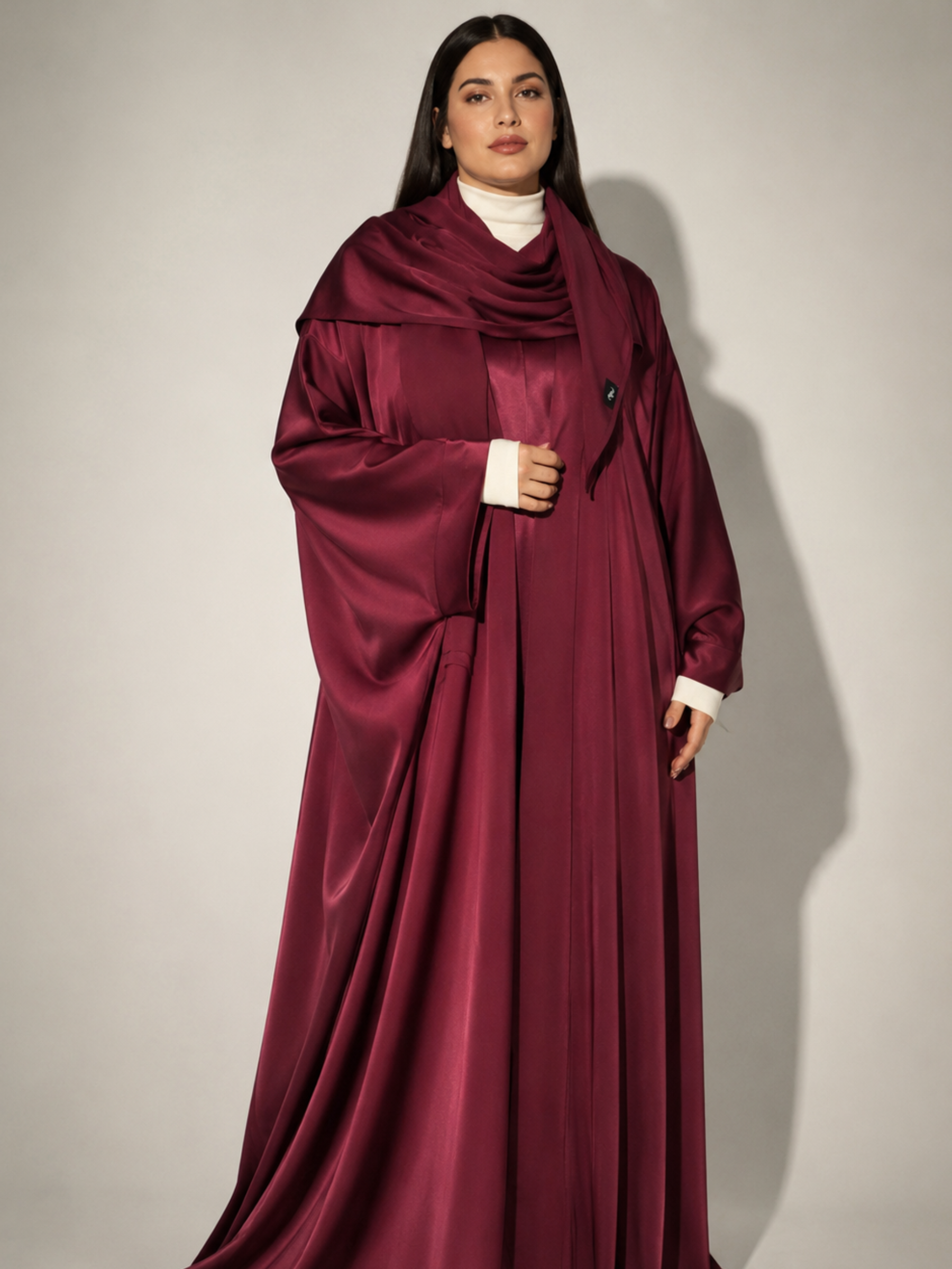 Burgundy Batwing Abaya Set | Rumman by NISA