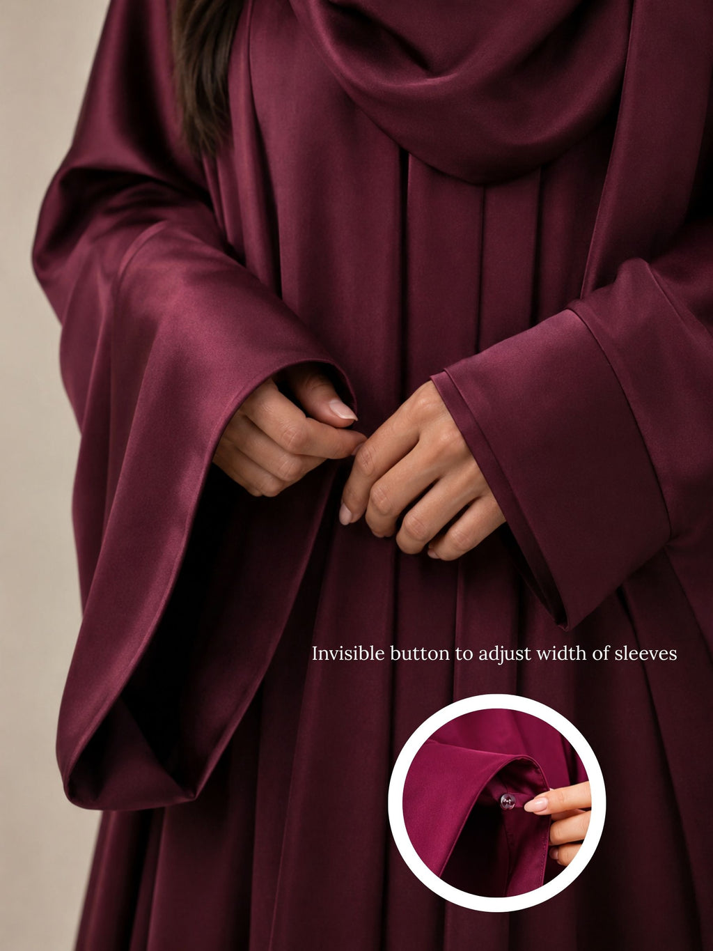 Burgundy Batwing Abaya Set | Rumman by NISA