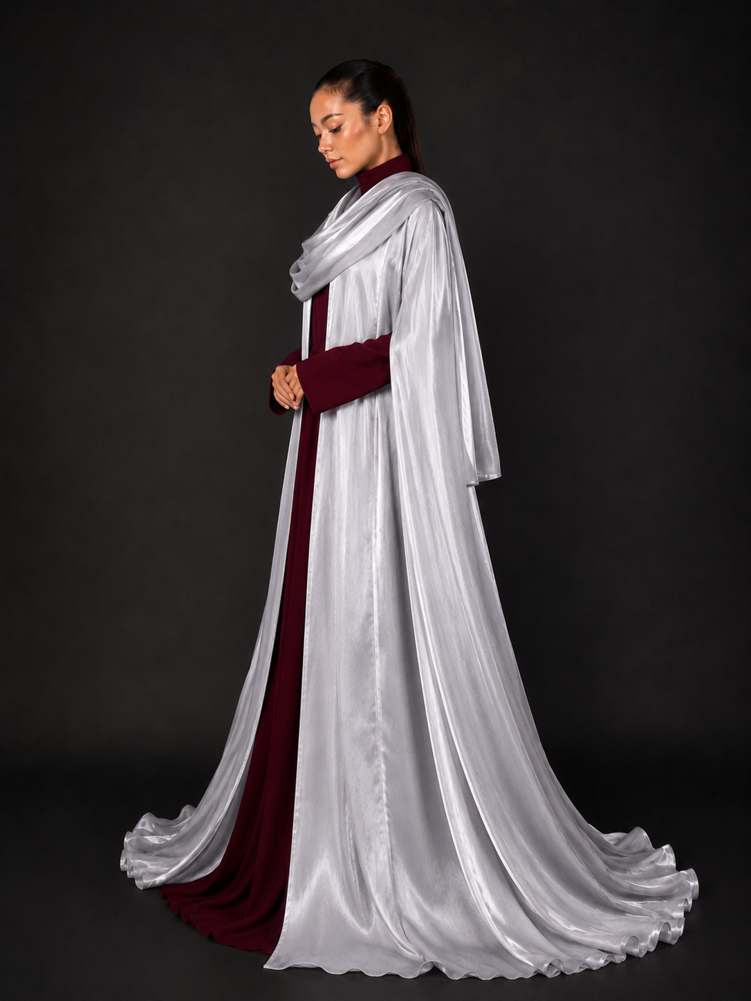 Silver Cape (2-Piece) Abaya Set | Aure by NISA