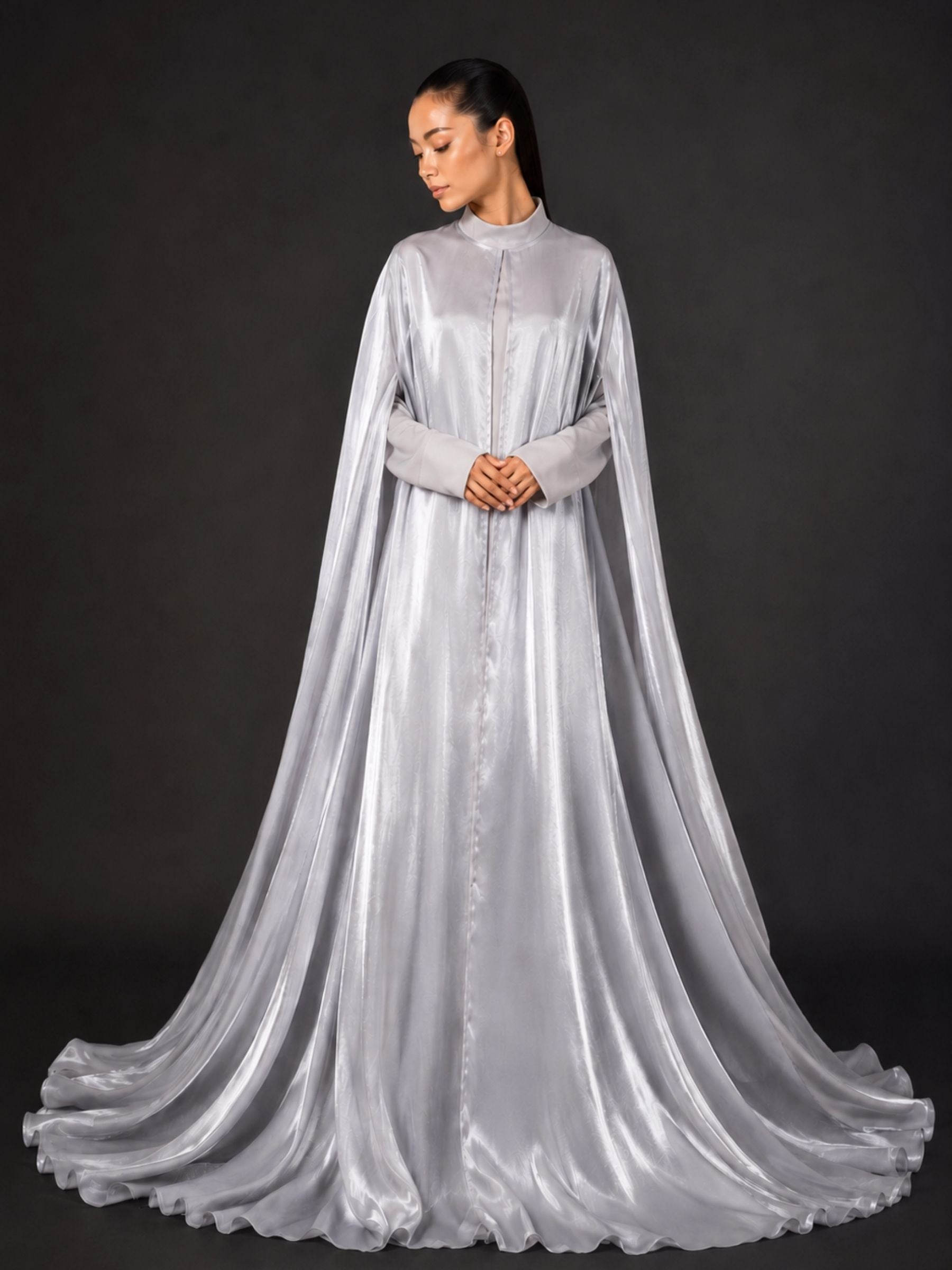 Silver Cape (2-Piece) Abaya Set | Aure by NISA