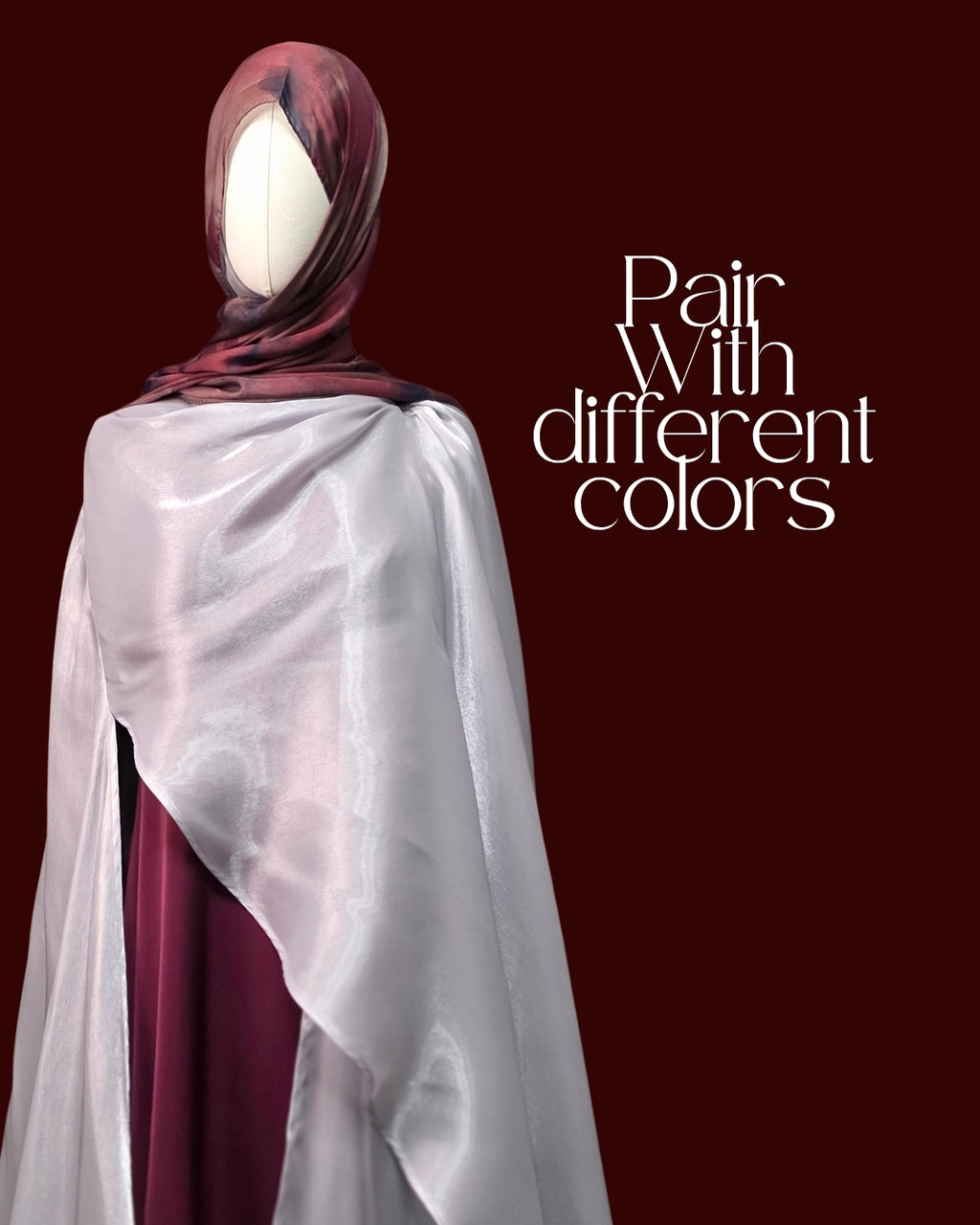 Silver 3-Piece Formal Abaya Set  | Aure by NISA