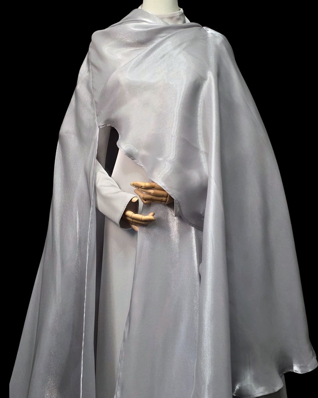 Silver Cape Abaya Set (2-Piece) | Aure by NISA