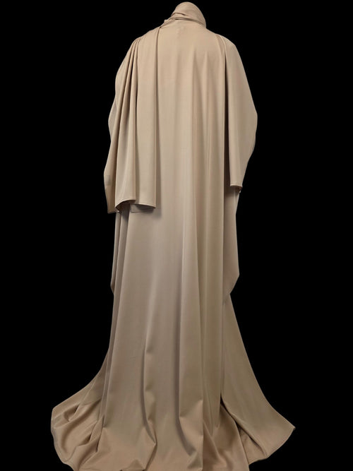 Beige Batwing Abaya Set | Safhah by NISA