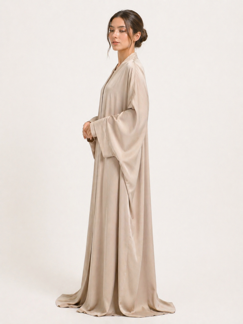 Beige Batwing Abaya Set | Safhah by NISA
