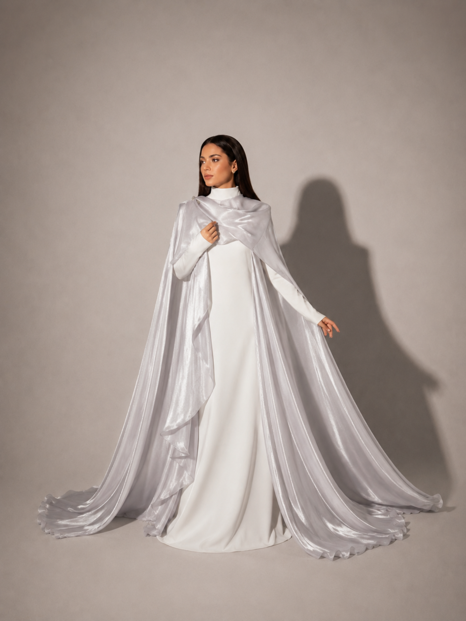 Silver Cape (2-Piece) Abaya Set | Aure by NISA