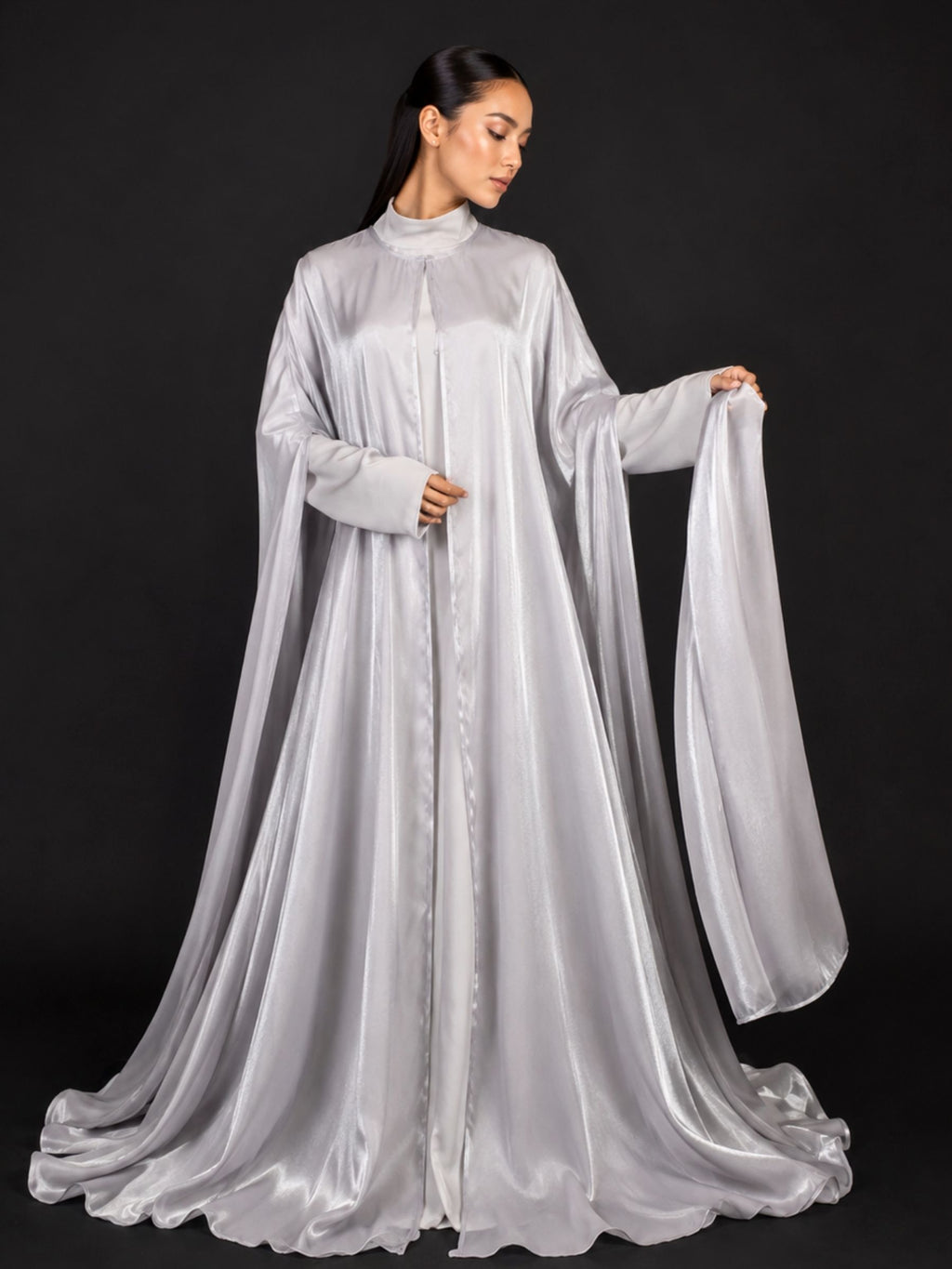 Silver Cape (2-Piece) Abaya Set | Aure by NISA