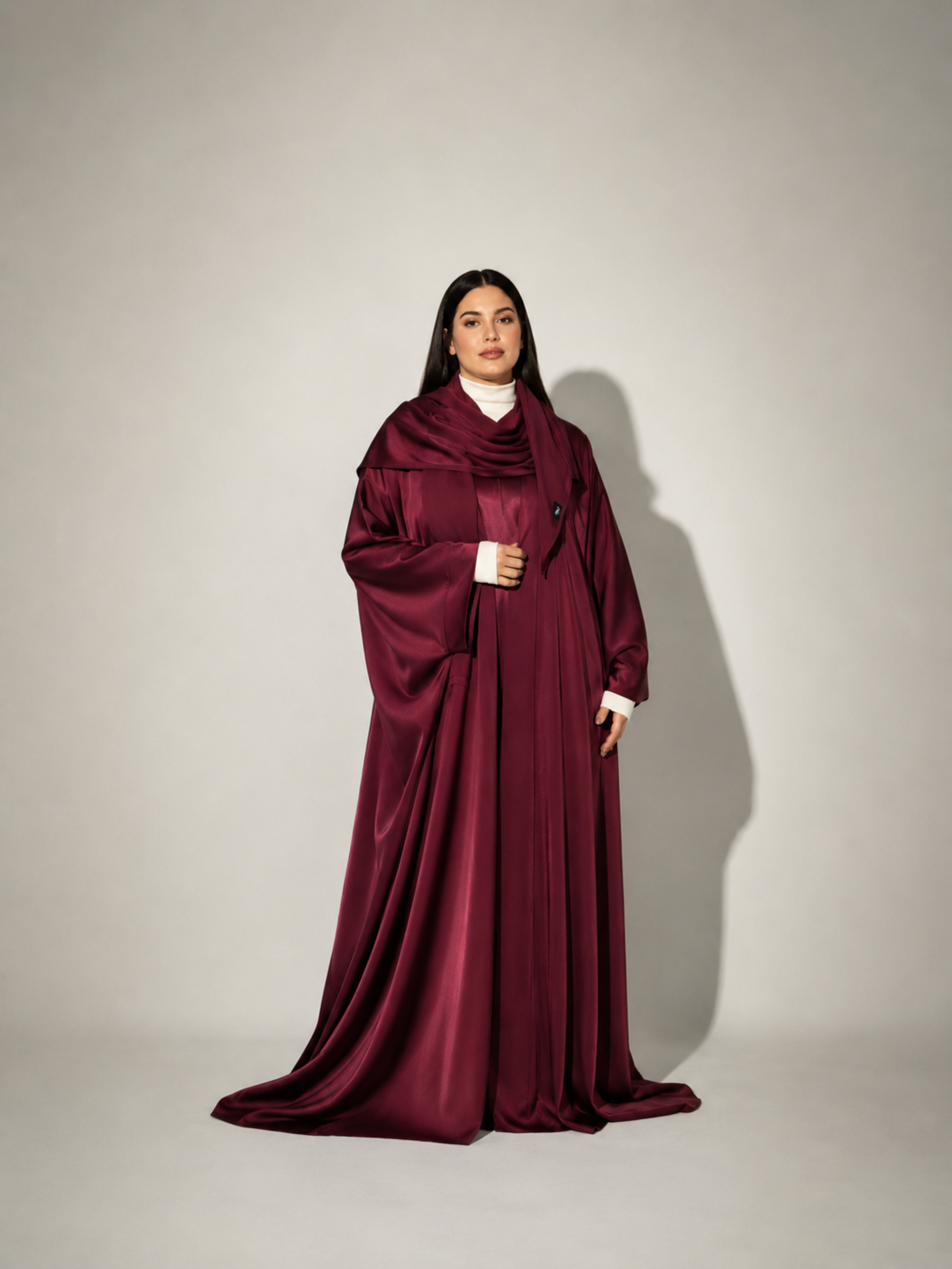 Burgundy Batwing Abaya Set | Rumman by NISA