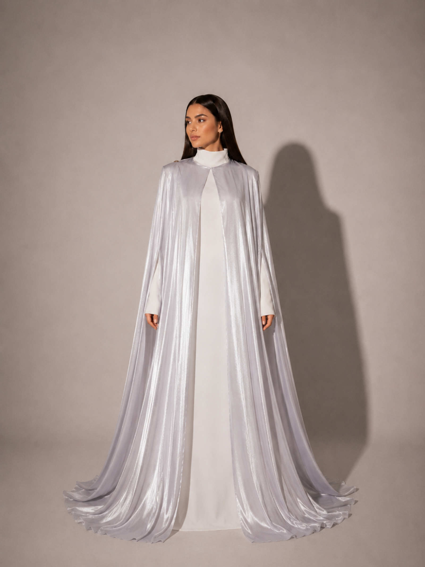 Silver Cape (2-Piece) Abaya Set | Aure by NISA