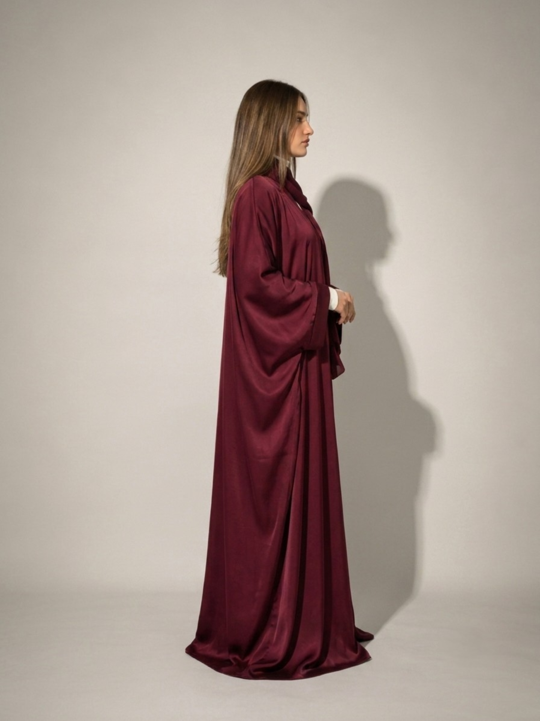 Burgundy Batwing Abaya Set | Rumman by NISA