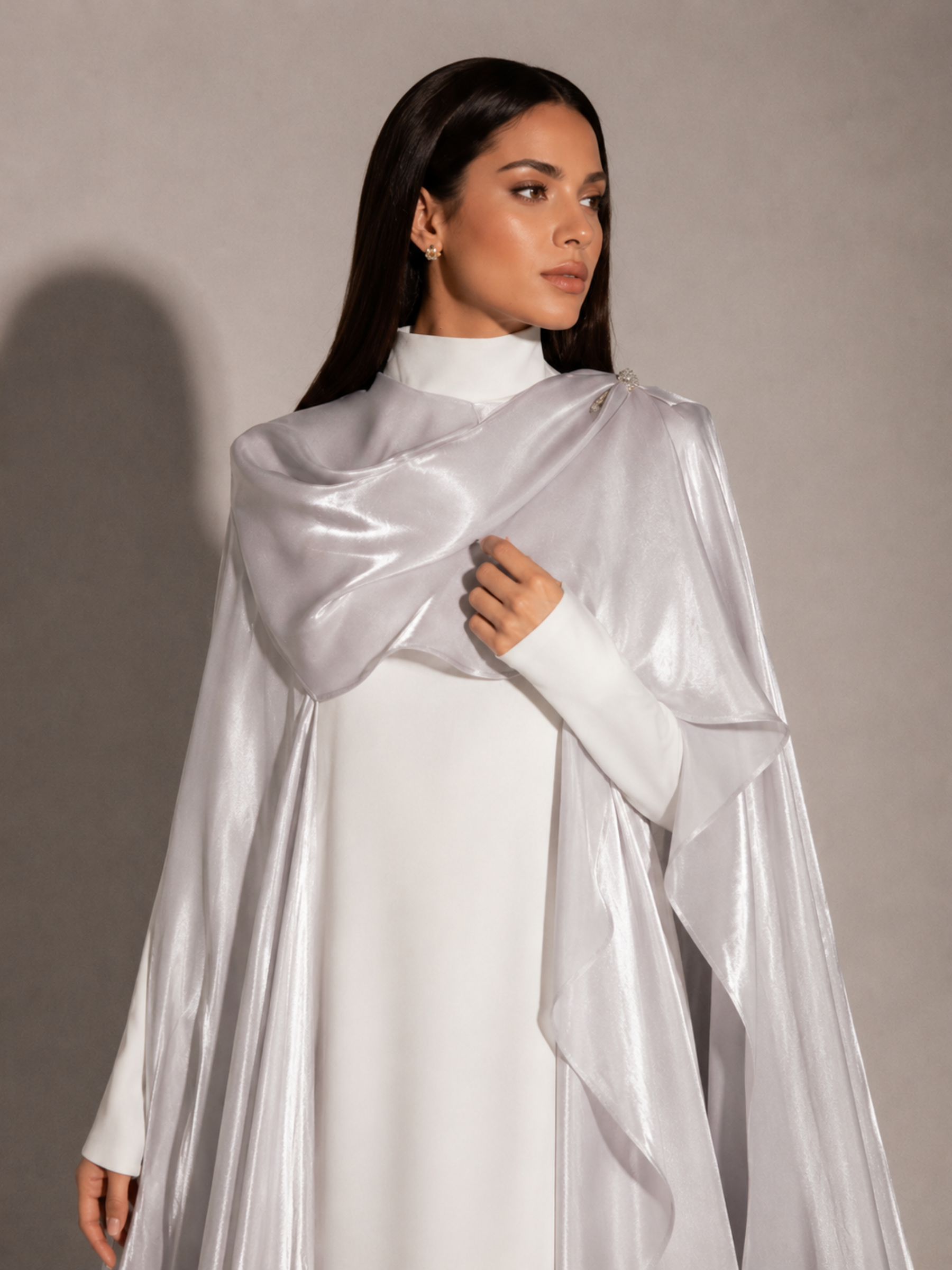 Silver Cape (2-Piece) Abaya Set | Aure by NISA